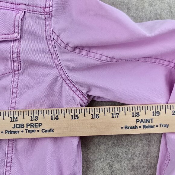 Justice Girls Pink Cropped Denim Jacket Size 16 Cotton/Spandex - Picture 7 of 7
